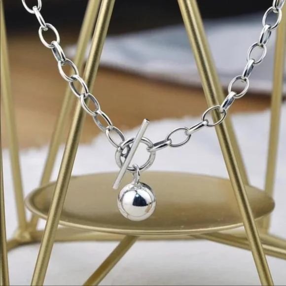 18” NEW 925 STERLING SILVER ROUND BEAD NECKLACE - Picture 5 of 6